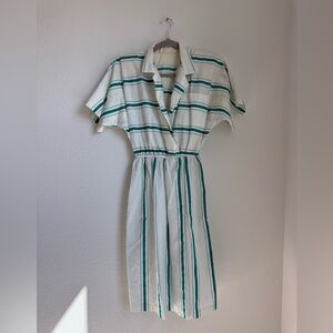 Vintage Midi Dress with Tie Front and Dolman Sleeves